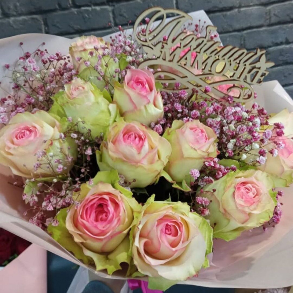 Букет цветов «Букет из 13 розовых роз» - фото 2