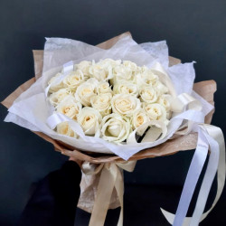 Букет «25 белых роз»