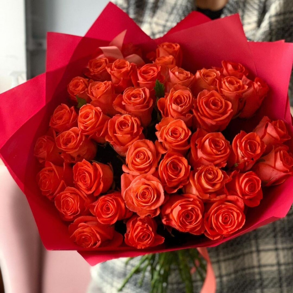 Букет цветов «35 оранжевых роз»