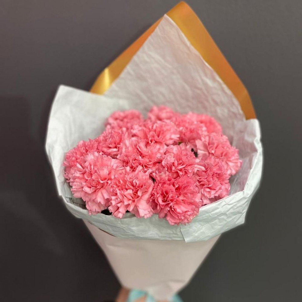 Букет цветов «Букет из розовых гвоздик» - фото 2