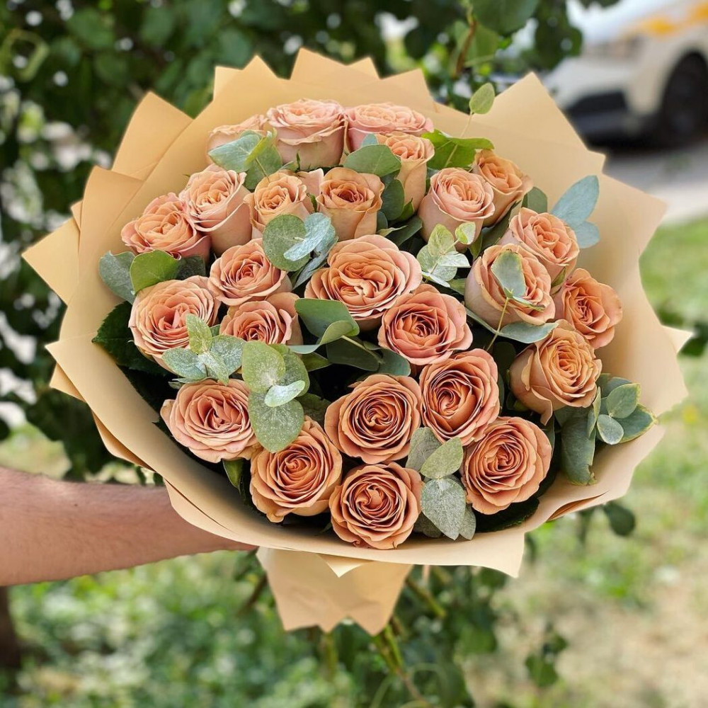 Букет цветов «Букет кремовых роз»