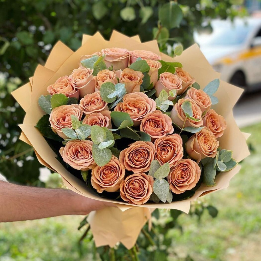Букет цветов «Букет кремовых роз» - фото 2