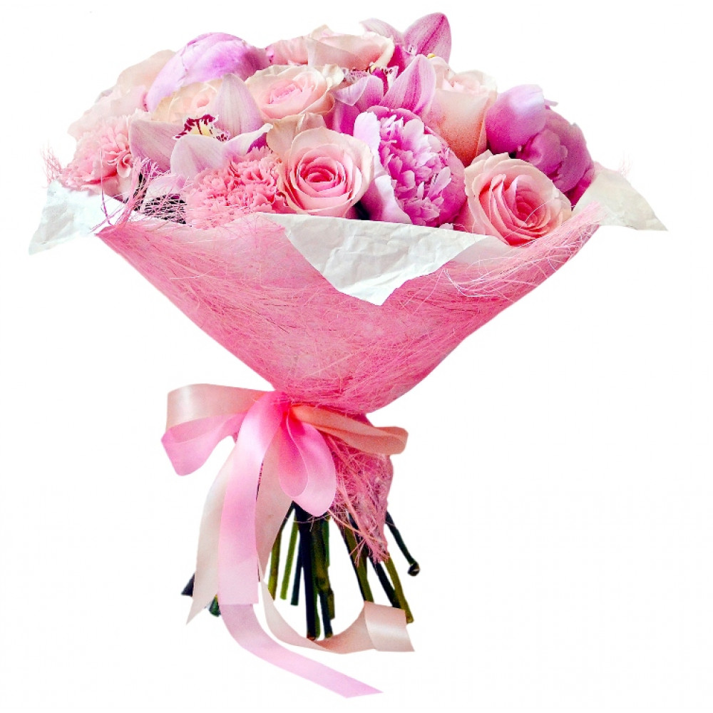 Букет цветов «Розовые облака»