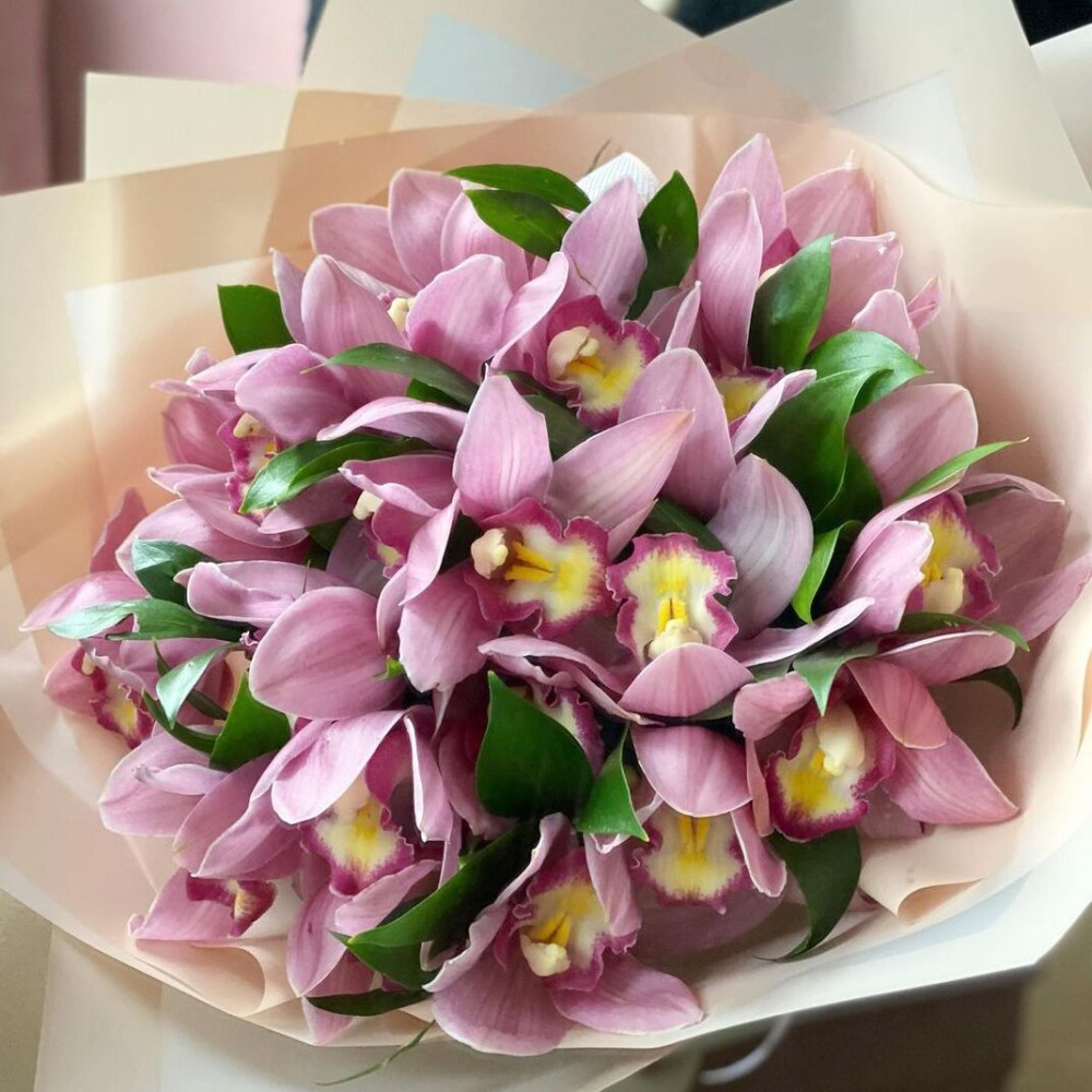 Букет цветов «Букет с розовой орхидеей» - фото 4