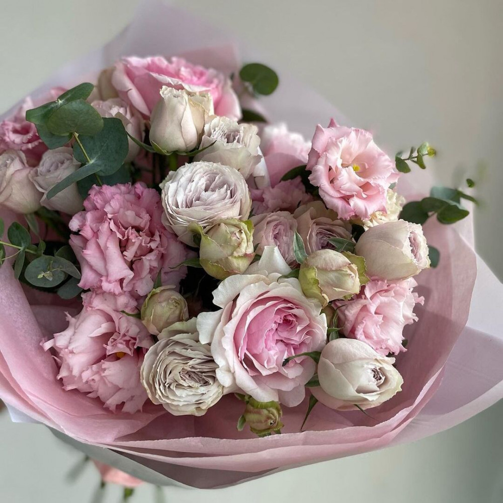 Букет цветов «Белые пионовидные розы» - фото 2